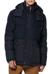 Andrew Marc Rhodes Water Resistant Hooded Puffer Jacket in Ink at Nordstrom