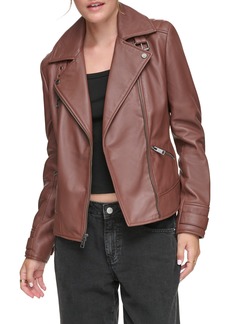 Andrew Marc Salla Leather Moto Jacket in Fig at Nordstrom Rack
