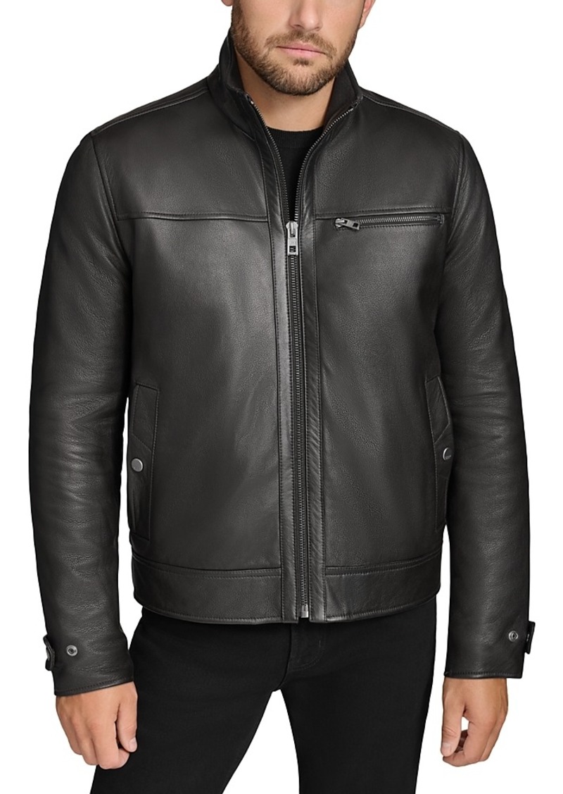 Andrew Marc Skeld Leather Bomber Jacket