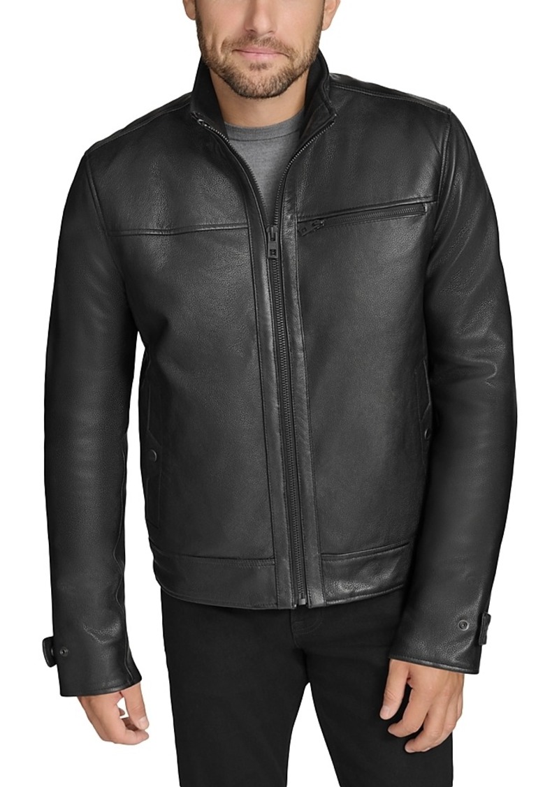 Andrew Marc Skeld Leather Bomber Jacket