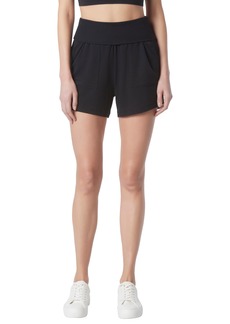Andrew Marc Sport Foldover Pull-On French Terry Shorts in Black at Nordstrom Rack