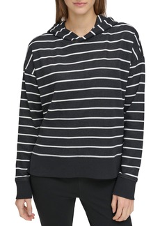 Andrew Marc Sport French Terry Hoodie in Black/White at Nordstrom Rack