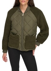 Andrew Marc Sport Mix Media Quilted Bomber Jacket