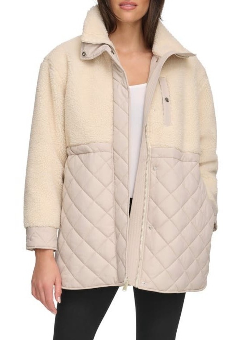 Andrew Marc Sport Mixed Media Faux Shearling Quilted Jacket