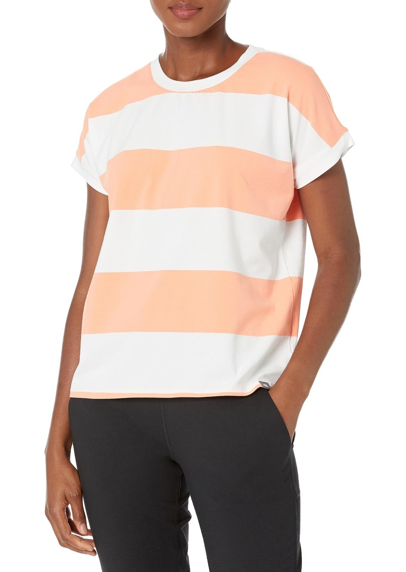 Andrew Marc Women's Creck Neck Rugby Stripe Short Sleeve T-Shirt