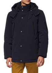 Andrew Marc Torbeck Water Resistant Hooded Down Jacket in Midnight at Nordstrom