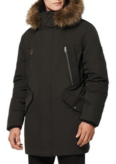 Andrew Marc Ventura Quilted Down Coat with Genuine Shearling & Faux Fur Trim in Black at Nordstrom