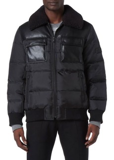 Andrew Marc Beaumont Faux Shearling Collar Puffer Jacket