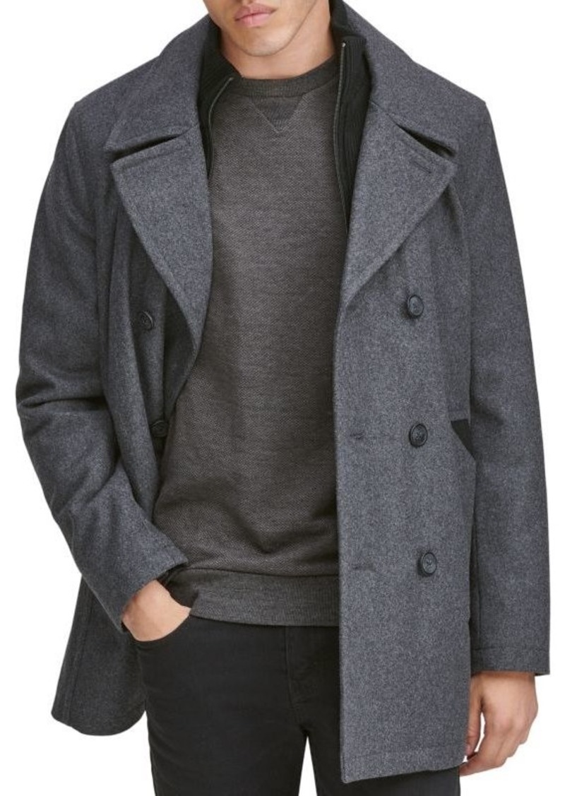 Andrew Marc Burnett Double-Breasted Wool-Blend Coat Jacket