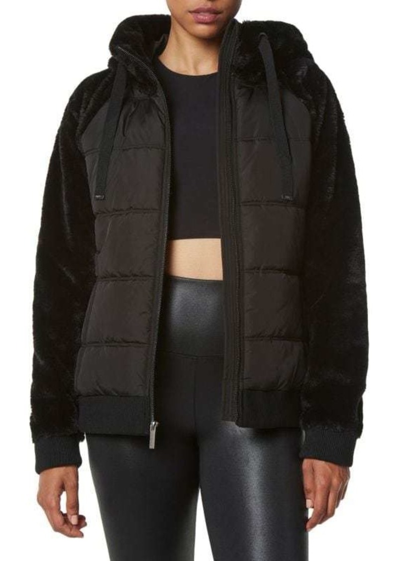 Andrew Marc Faux Fur Hooded Puffer Jacket