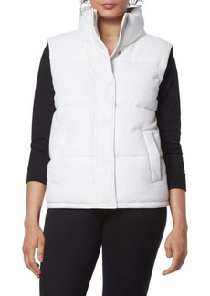 Andrew Marc Faux Leather Puffer Vest