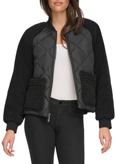 Andrew Marc Faux Shearling Bomber Jacket