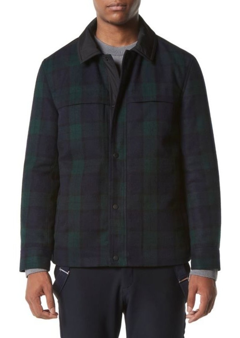 Andrew Marc Gosper Plaid Wool Blend Reversible Shacket