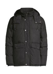Andrew Marc Hooded Blocked Down Puffer Jacket