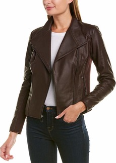 Marc New York by Andrew Marc Women's Lightweight Asymmetrical Leather Jacket