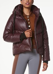 Andrew Marc Marc New York Performance Hooded Vegan Leather Puffer