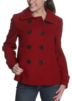 Andrew Marc Marc New York Women's Double Breasted Shirt Collar A-Line Coat