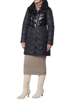 Andrew Marc Minksy Quilted Fitted Faux Fur Jacket