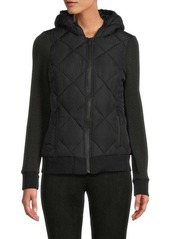 Andrew Marc Ribbed Sleeve Puffer Jacket