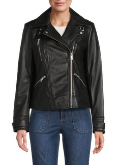 Andrew Marc Salla Lamb Leather Moto Jacket