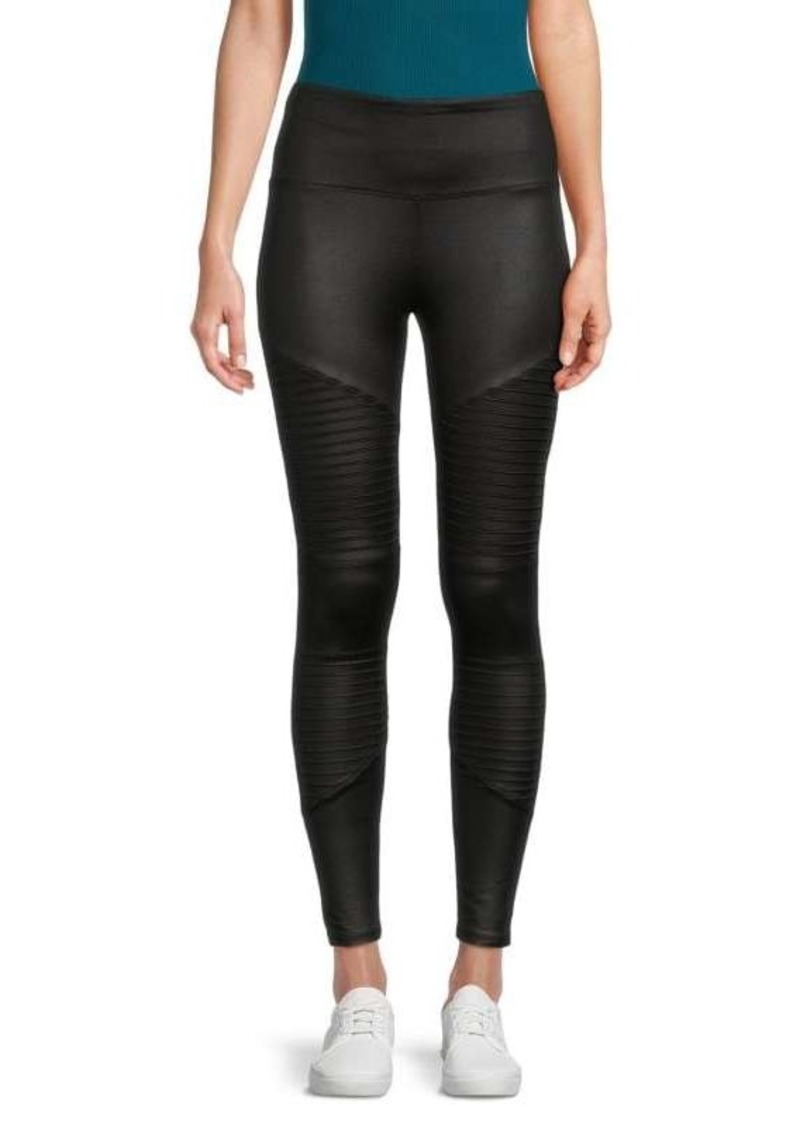 Andrew Marc Solid Pleated Leggings