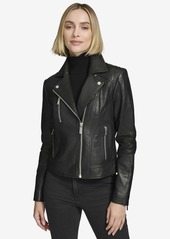 Andrew Marc Women's Carnegie Moto Leather Jacket - Black