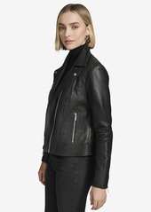 Andrew Marc Women's Carnegie Moto Leather Jacket - Black