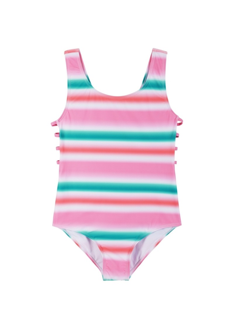 Andy & Evan Big Girls Multi-Stripe Swimsuit - Pink/blue/