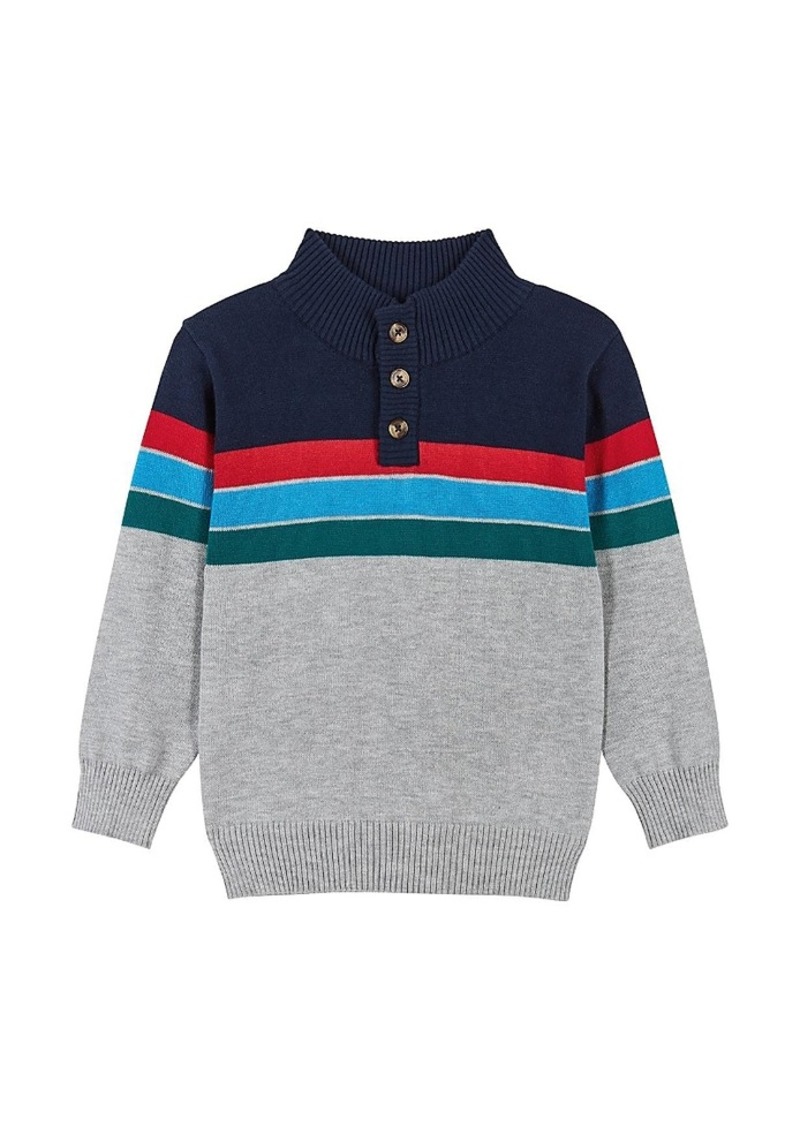 Andy & Evan Boys' Color Block Half Button-Up Neck Sweater - Little Kid, Big Kid