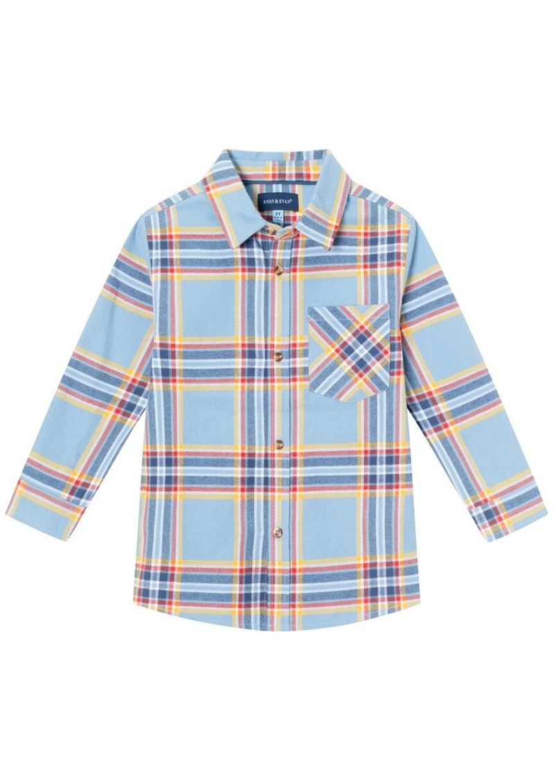 Andy & Evan Brushed Twill Plaid Button-Down Shirt