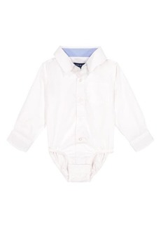 Andy & Evan Button-Up Long Sleeve Bodysuit in Natural at Nordstrom