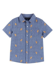 Andy & Evan Kids' Print Seersucker Short Sleeve Button-Up Shirt
