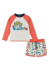 Andy & Evan Long Sleeve Rashguard T-Shirt & Swim Shorts Set