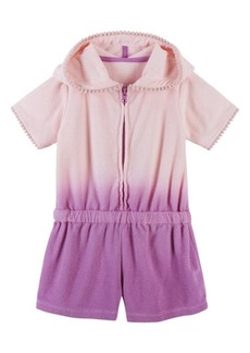 Andy & Evan Ombré French Terry Cover-Up Hooded Romper in Purple Ombre at Nordstrom