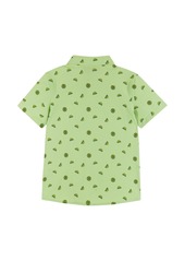 Andy & Evan Toddler Boys Toddler/Child Turtles Print Short Sleeve Buttondown Shirt - Grey Scoot