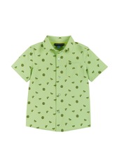 Andy & Evan Toddler Boys Toddler/Child Turtles Print Short Sleeve Buttondown Shirt - Grey Scoot