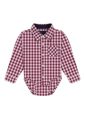 Andy & Evan Baby Boys Maroon Gingham Classic Button-down Shirt - Red check