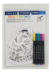 Andy & Evan Kid's Fashionista 4-Piece Color Your Own Face Mask Set