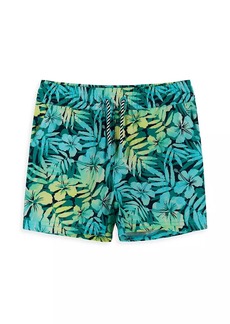 Andy & Evan Little Boy's & Boy's Hibiscus Print Swim Trunks