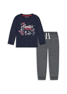 Andy & Evan Little Boy's 2-Piece Holiday Graphic T-Shirt & Jogger Pants Set