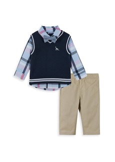 Andy & Evan Little Boy's 3-Piece Plaid Shirt, Sweater Vest & Pants Set