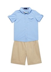 Andy & Evan Little Boy's 3-Piece Shirt, Shorts & Bow Tie Set