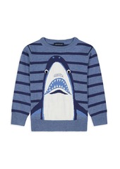 Andy & Evan Little Boy's Striped Shark Graphic Sweater
