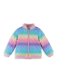 Andy & Evan Little Girl&#8217;s Reversible Faux Shearling Quilted Bomber Jacket