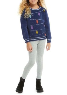 Andy & Evan Little Girl's 2-Piece Holiday Lights Sweater & Leggings Set