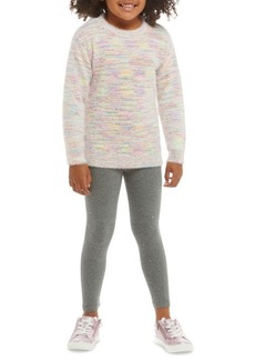 Andy & Evan Little Girl's 2-Piece Space Dye Sweater & Rainbow Glitter Leggings Set
