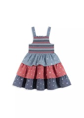 Andy & Evan Little Girl's Americana Chambray Tiered A-Line Dress