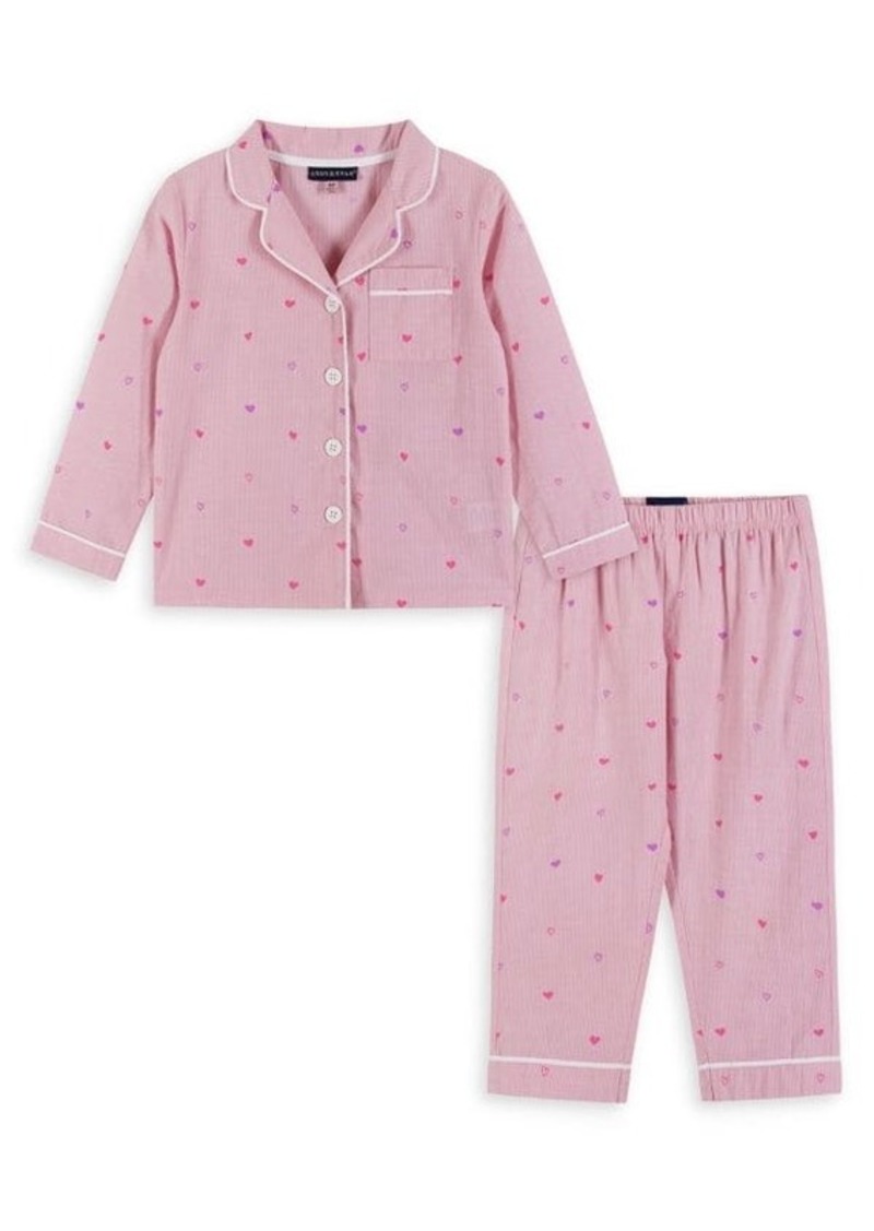 Andy & Evan Little Girl's Heart Print Pajama Set