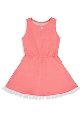 Andy & Evan Little Girl's Space-Dyed Tassel Cotton-Blend Dress