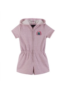 Andy & Evan Toddler Girls Toddler/Child Hooded French Terry Romper - Pink lurex